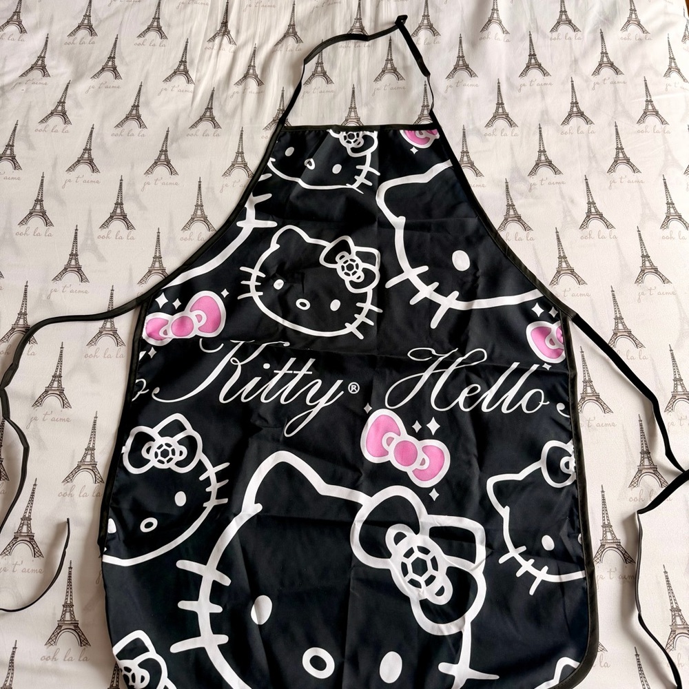 New Hello Kitty Black and Pink Apron